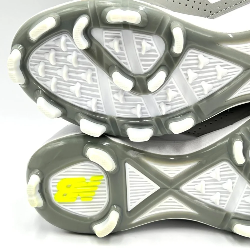 NEW BALANCE Womens Size 5 4040V1‎ Gray White Low Cut Softball Cleats Shoes